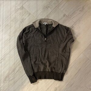 Peter Millar striped quarter zip sweater